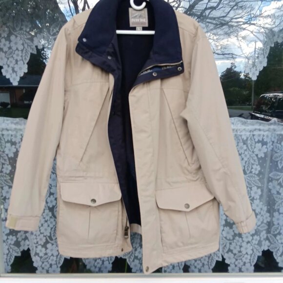 Men's Pacific Trail Outdoor Wear Jacket Tan And Navy Large Fleece Lined - Picture 5 of 6
